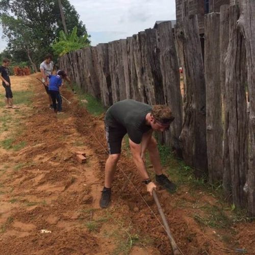 volunteer rebuilding in cambodia rural school