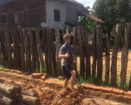 Jarred in cambodia construction volunteering