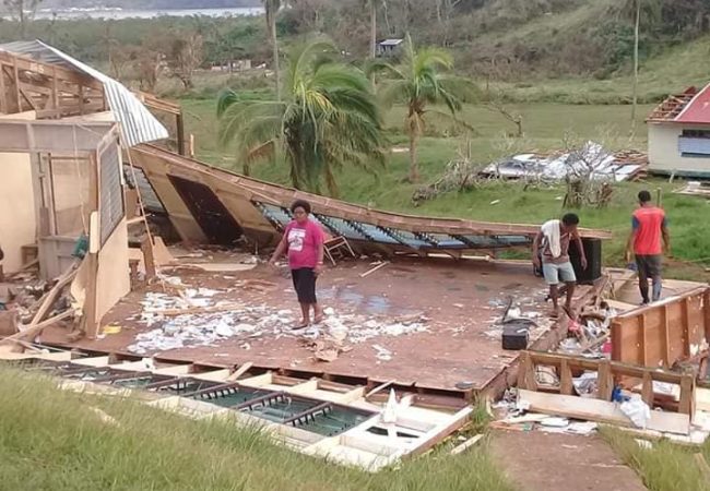 locals on destroyed home