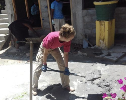 digging cement on Kandy conservation project