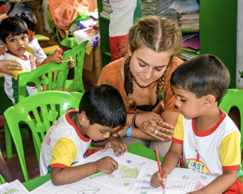 drawing at the kindergarten