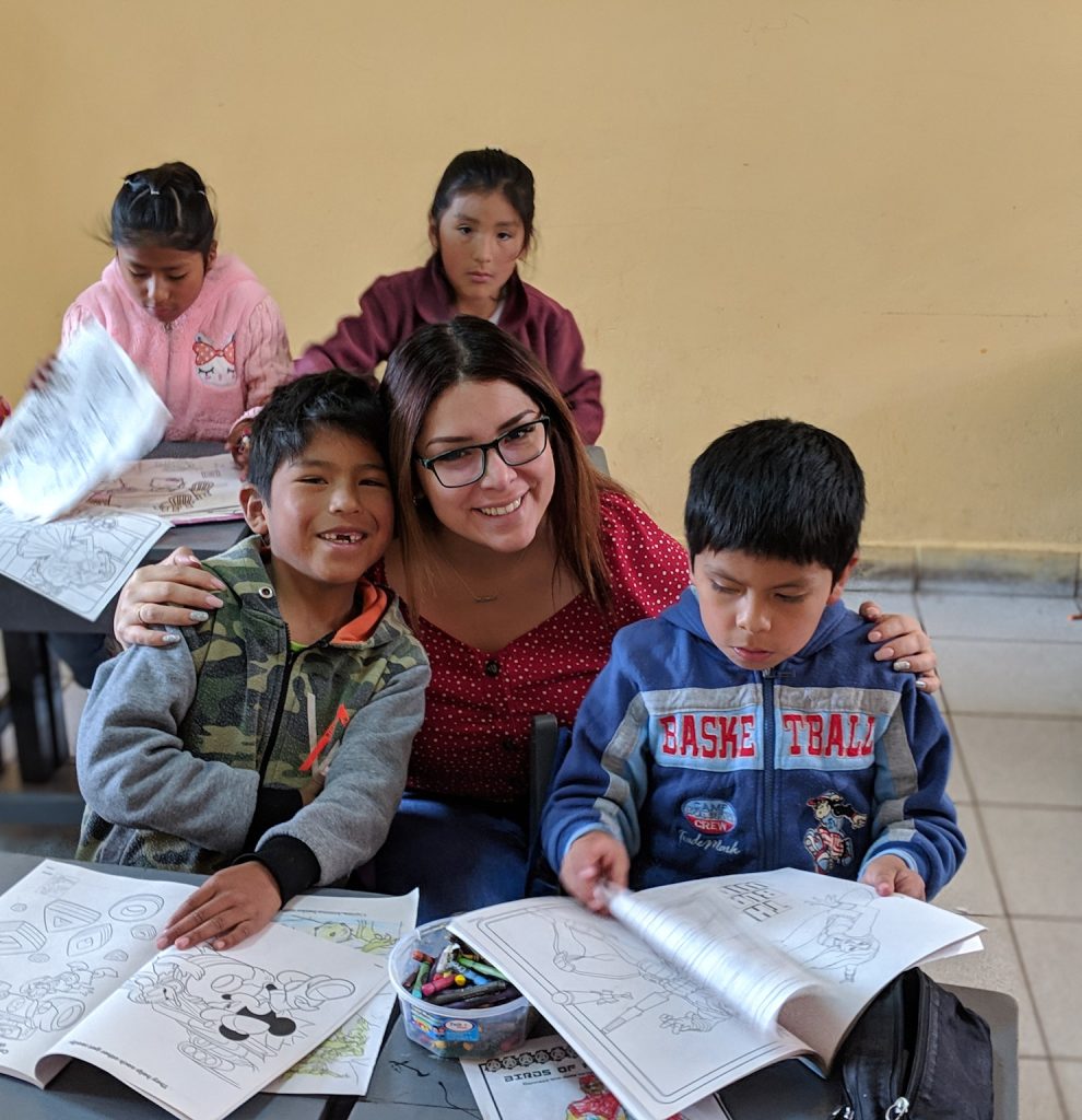 colouring with the children