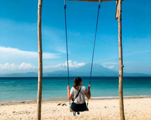 swing on beautiful beach